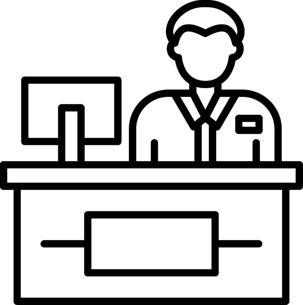 Cashier Line Icon vector