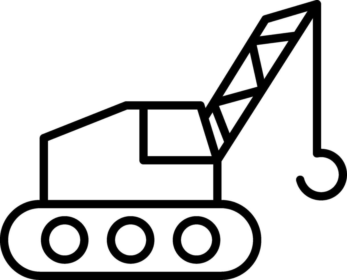 Crane Line Icon vector