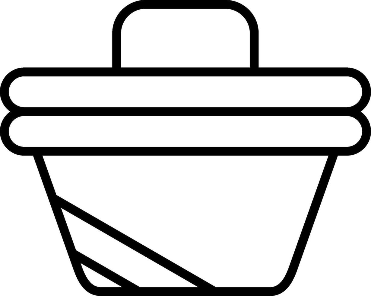 Picnic Basket Line Icon vector