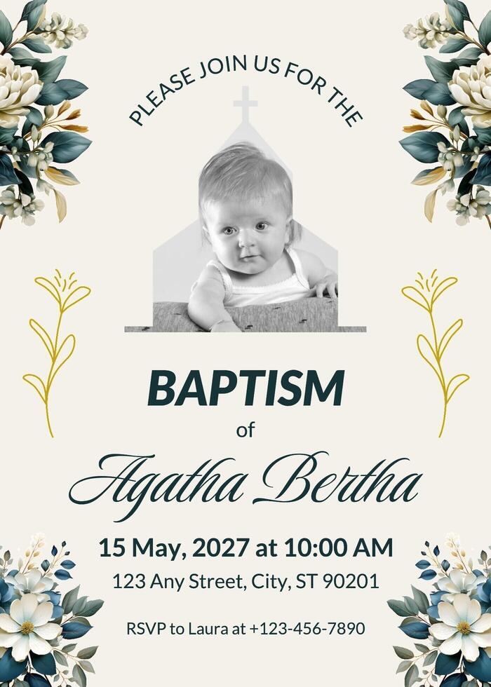 Church Event Baptism Invitation template