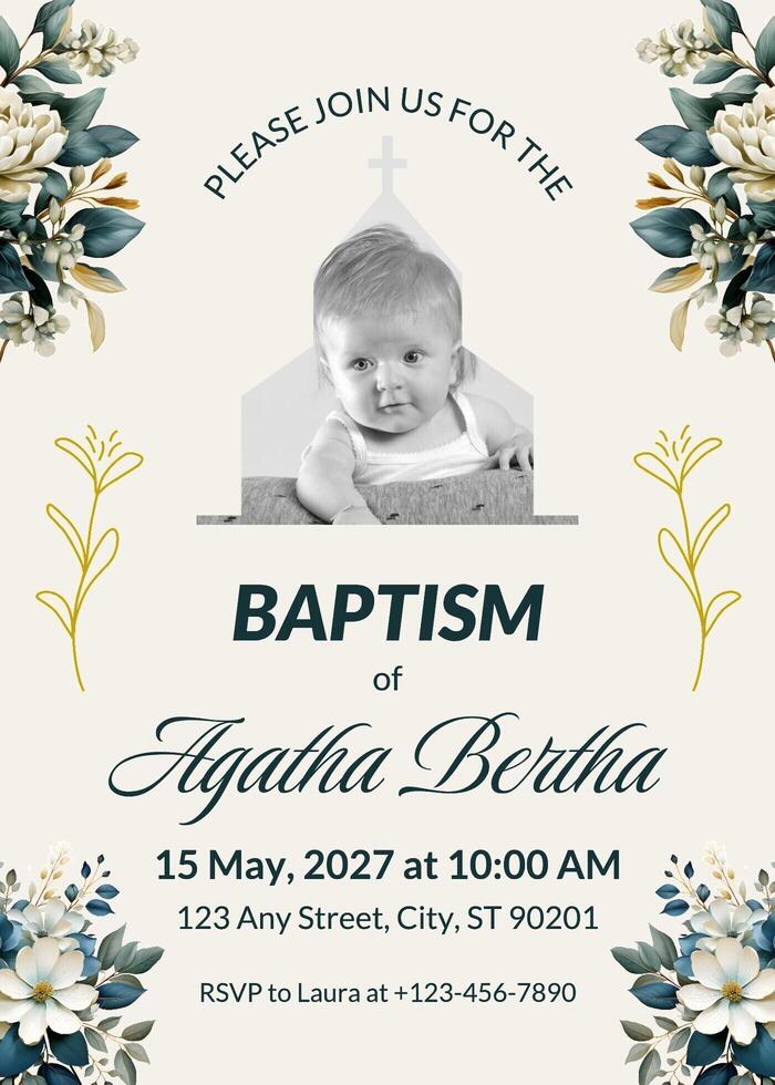 Church Event Baptism Invitation template