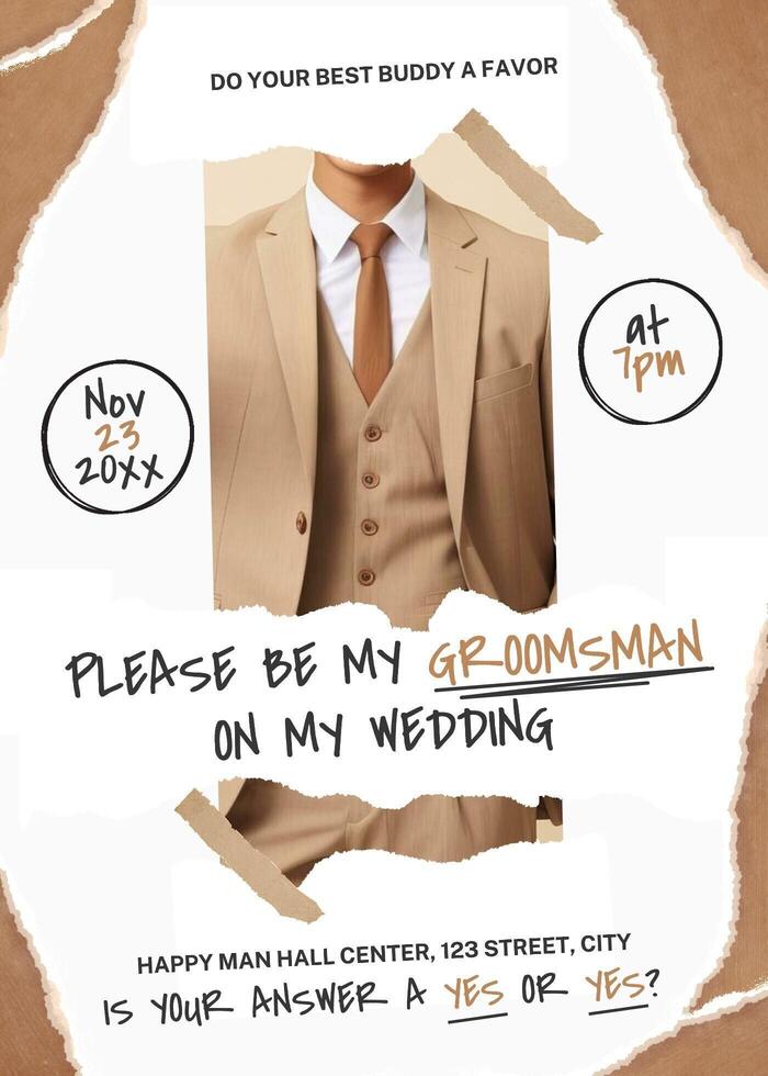 Groomsman Invitation Card Template