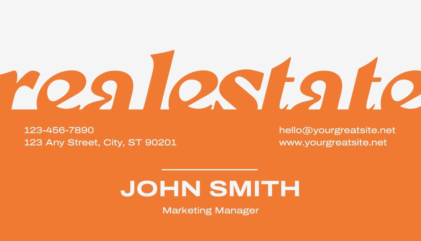 Orange Real Estate Business Card template