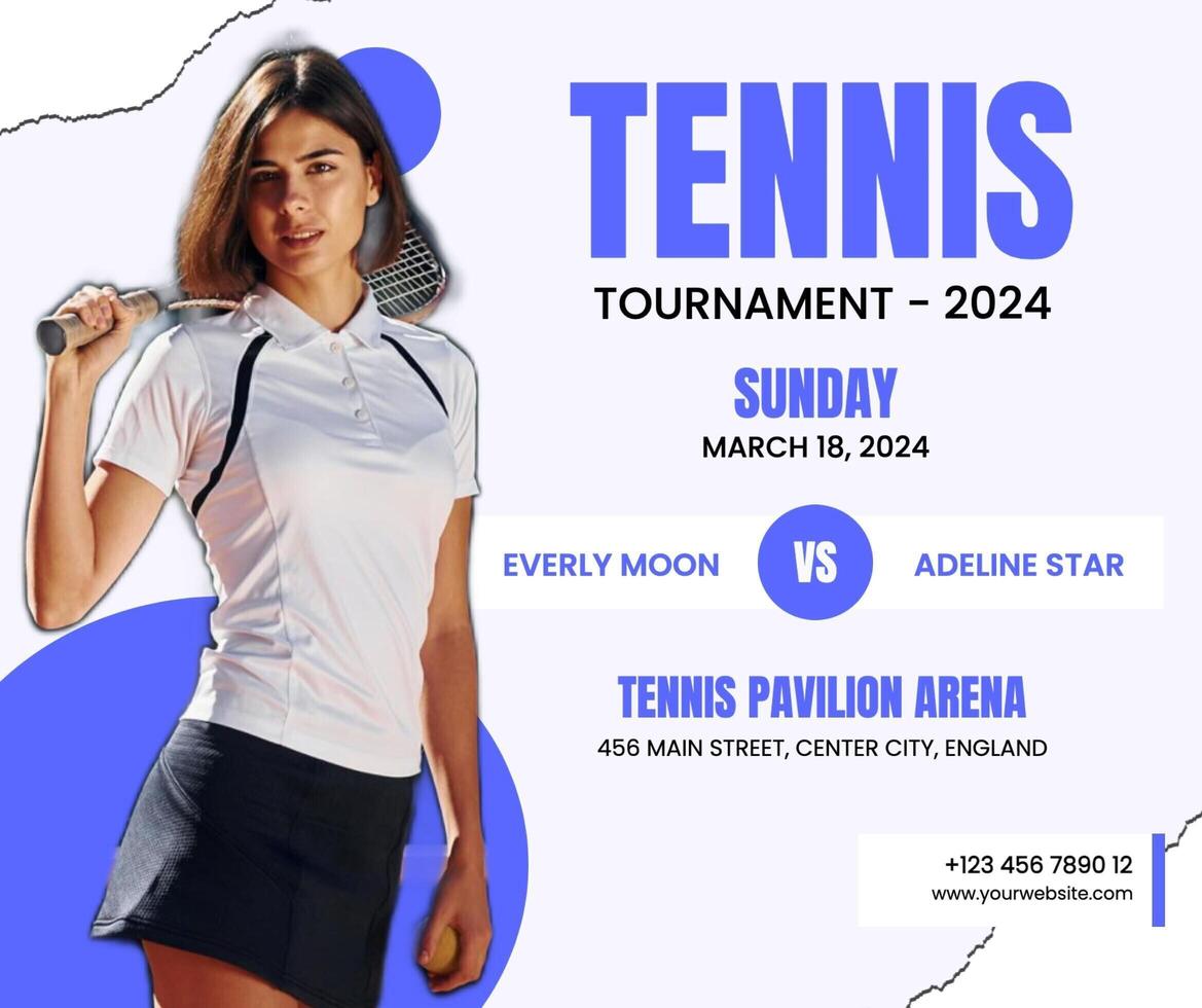 Tennis Tournament Schedule Facebook Post template