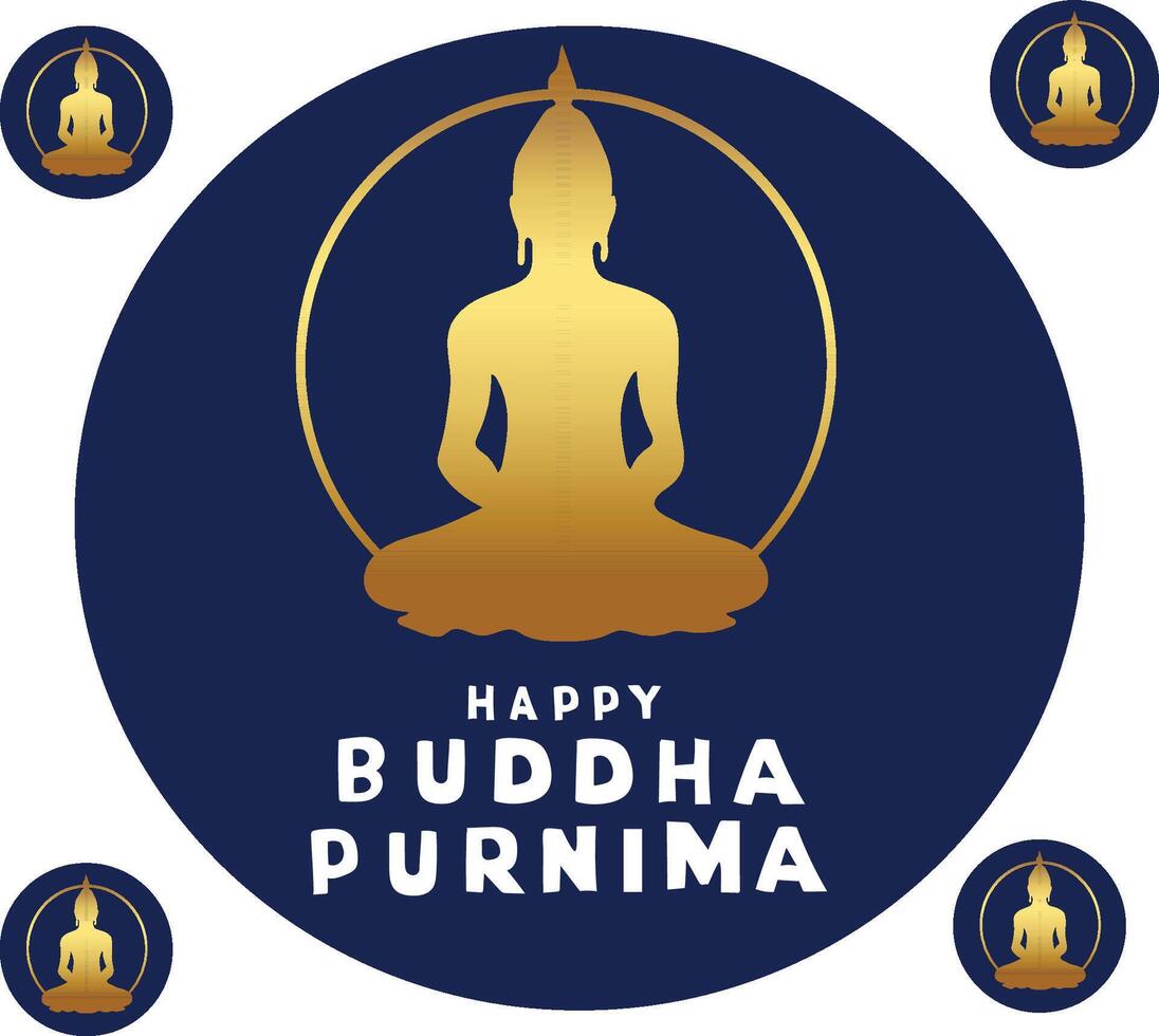 contento Buda purnima budismo vector