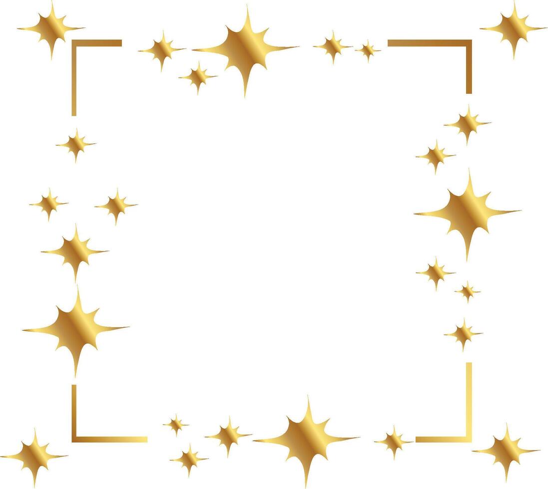 sparkling star blank border frame vector