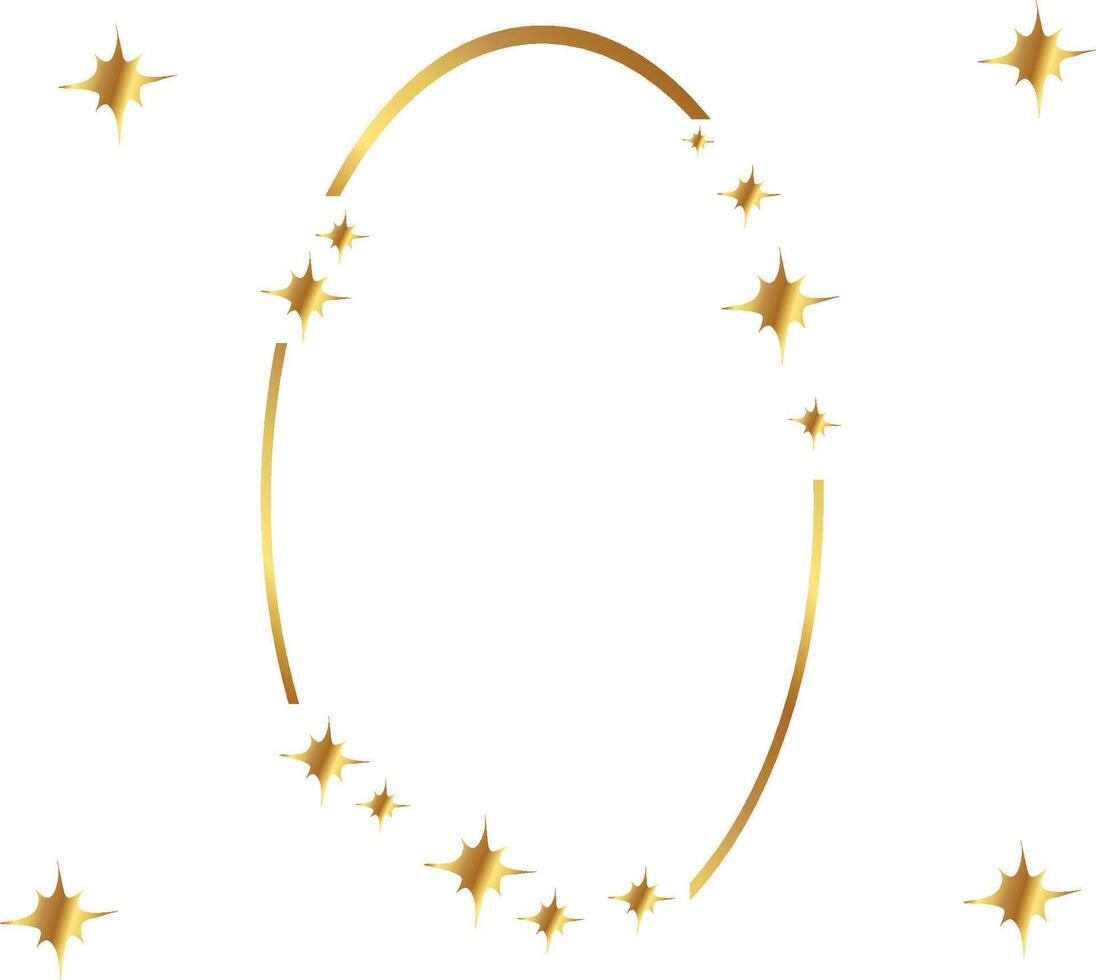 sparkling star blank border frame vector