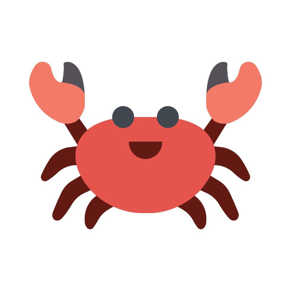 Crab Flat Icon Design vector