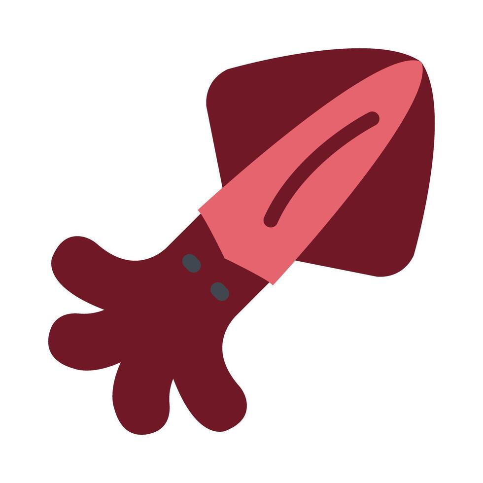 Squid Flat Icon Design vector