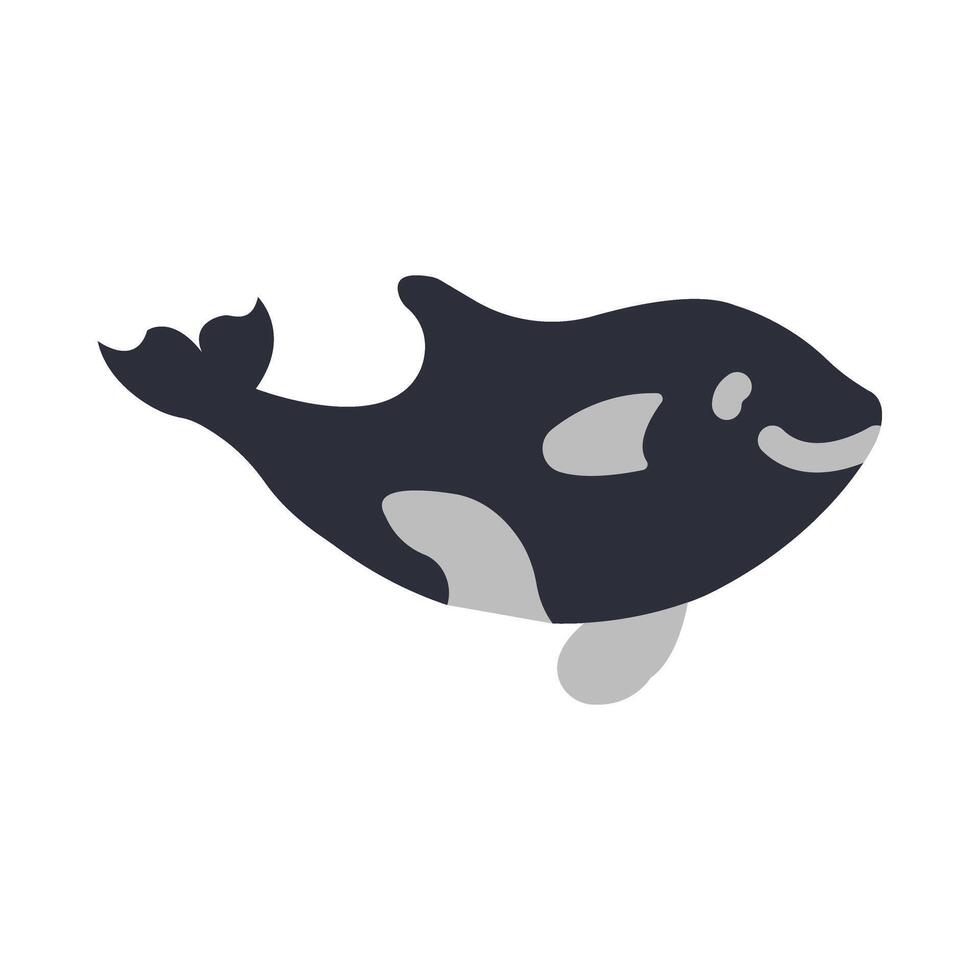 Orca Flat Icon Design vector