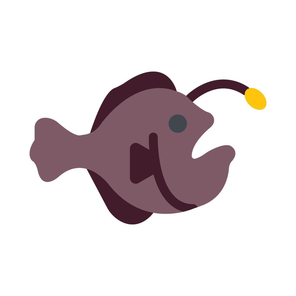 Anglerfish Flat Icon Design vector