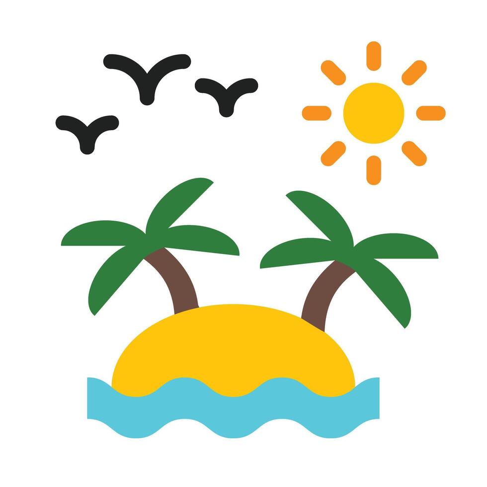 isla plano icono diseño vector