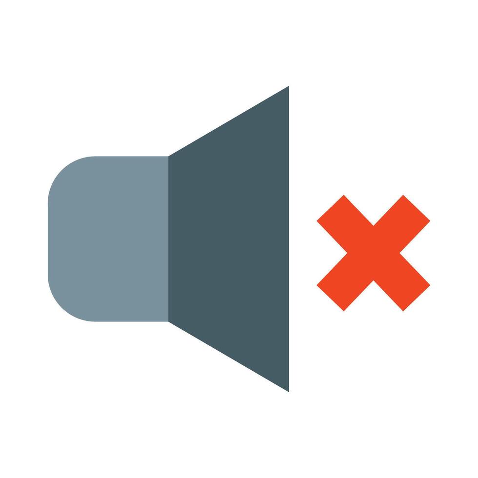 Mute Flat Icon Design vector