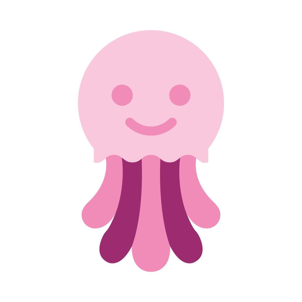 Jellyfish Flat Icon Design vector