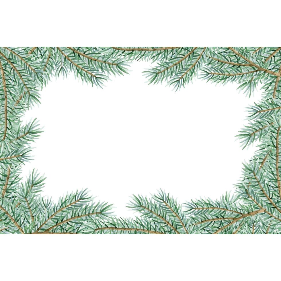 Navidad árbol ramas horizontal bandera modelo con abeto planta con verde pino ramas y Copiar espacio para texto vector