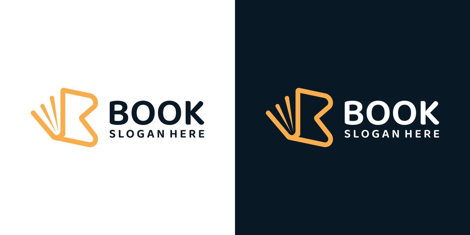 Book with line model logo design template with initial letter B graphic design illustration. icon, symbol, creative. vector