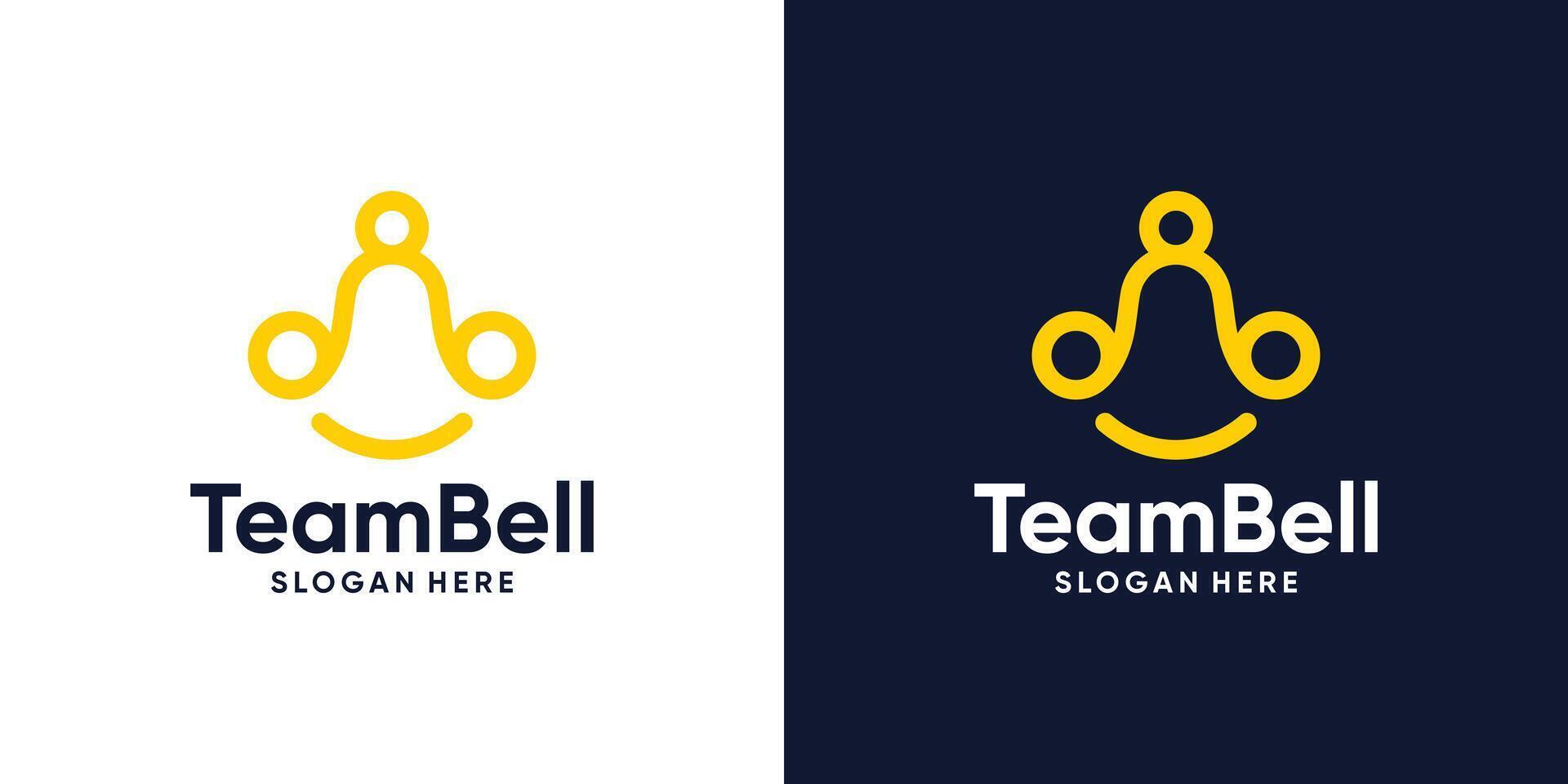 Teamwork logo design template with bell design graphic illustration. Symbol, icon, creative. vector