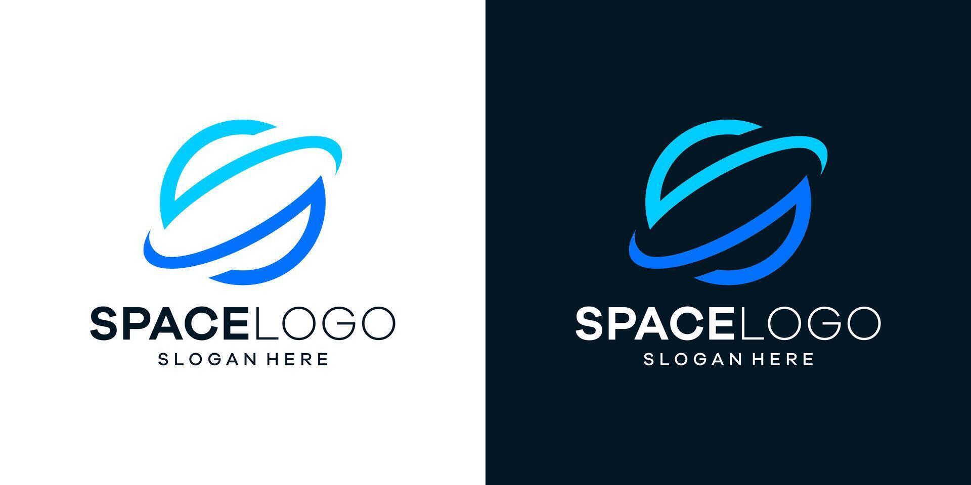 Planet logo design template with initial letter S graphic design . icon, symbol, creative. vector