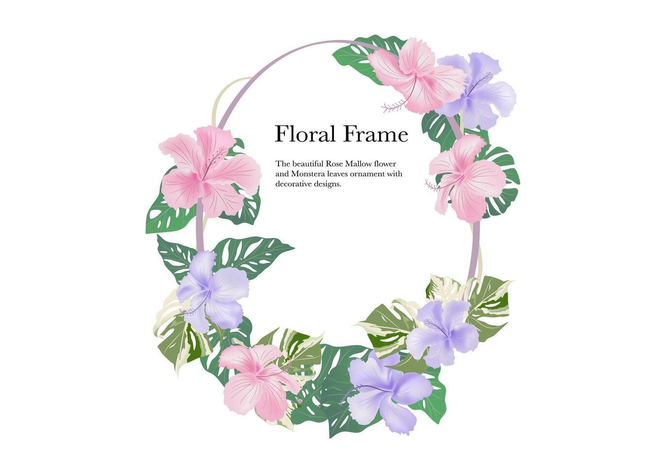 Beautiful ornament flower frame on white background vector