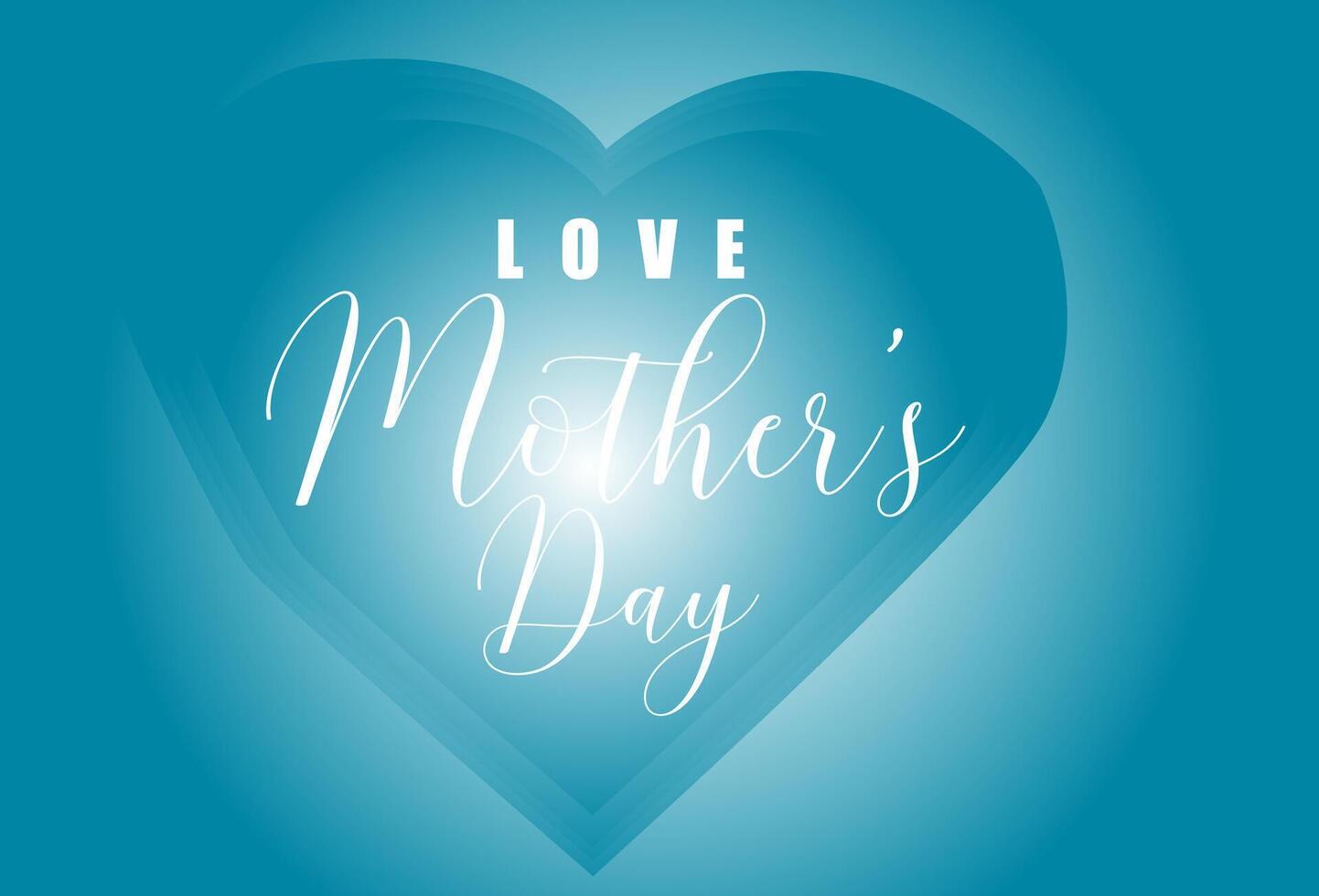 love mother's day heart gradient and blue light sun background jewel glow font happy celebration sky cloudy simple design vector