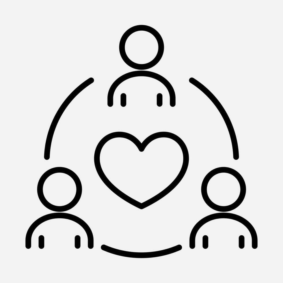 Team Relationship Line Icon vector