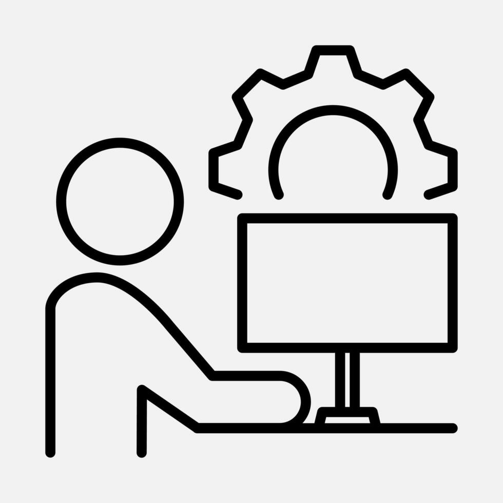 Productivity Supervision Line Icon vector