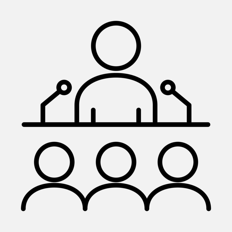 Lecture Speech Line Icon vector