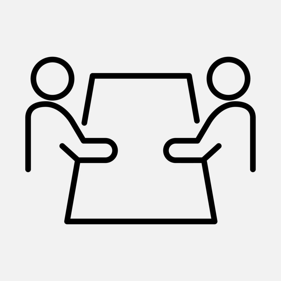 Meeting Desk Line Icon vector