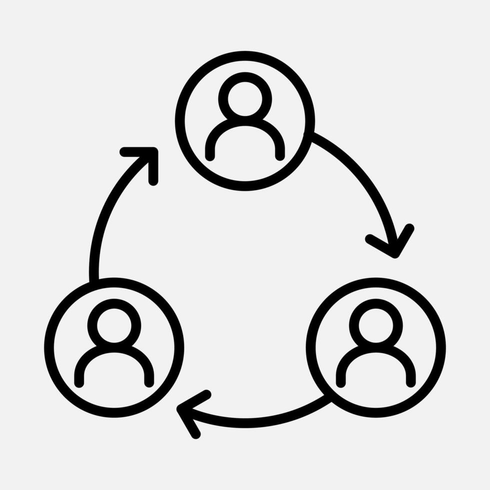 Workflow Networking Line Icon vector