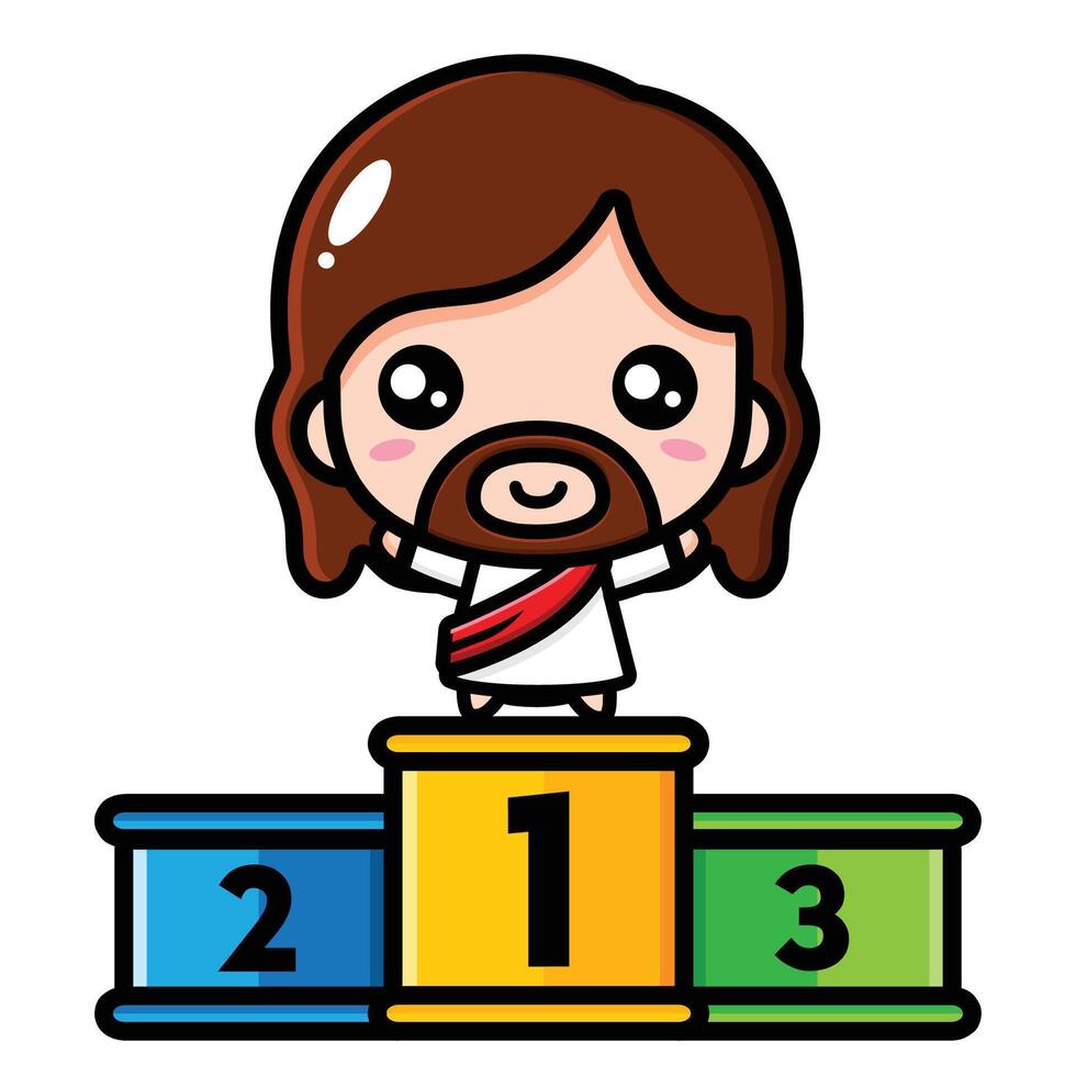 cute jesus christ 1st place vector