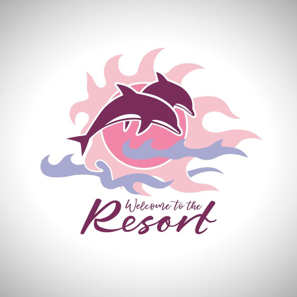 Welcome to the resort creative banner. Advertising concept. vector