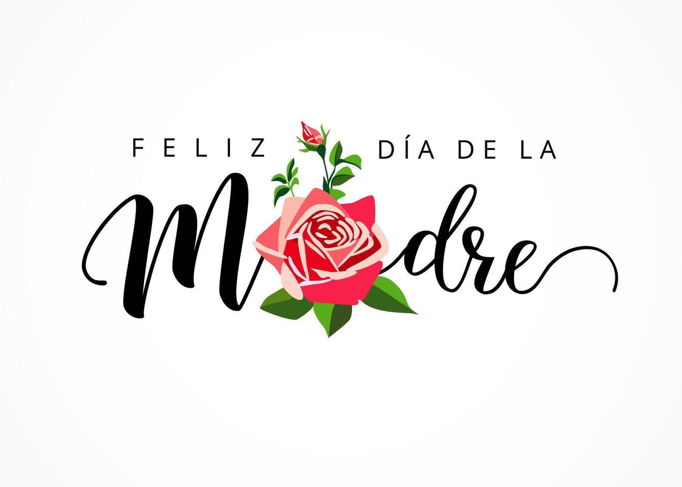 Feliz dia de la Madre - Happy Mother's Day Spanish greeting card vector