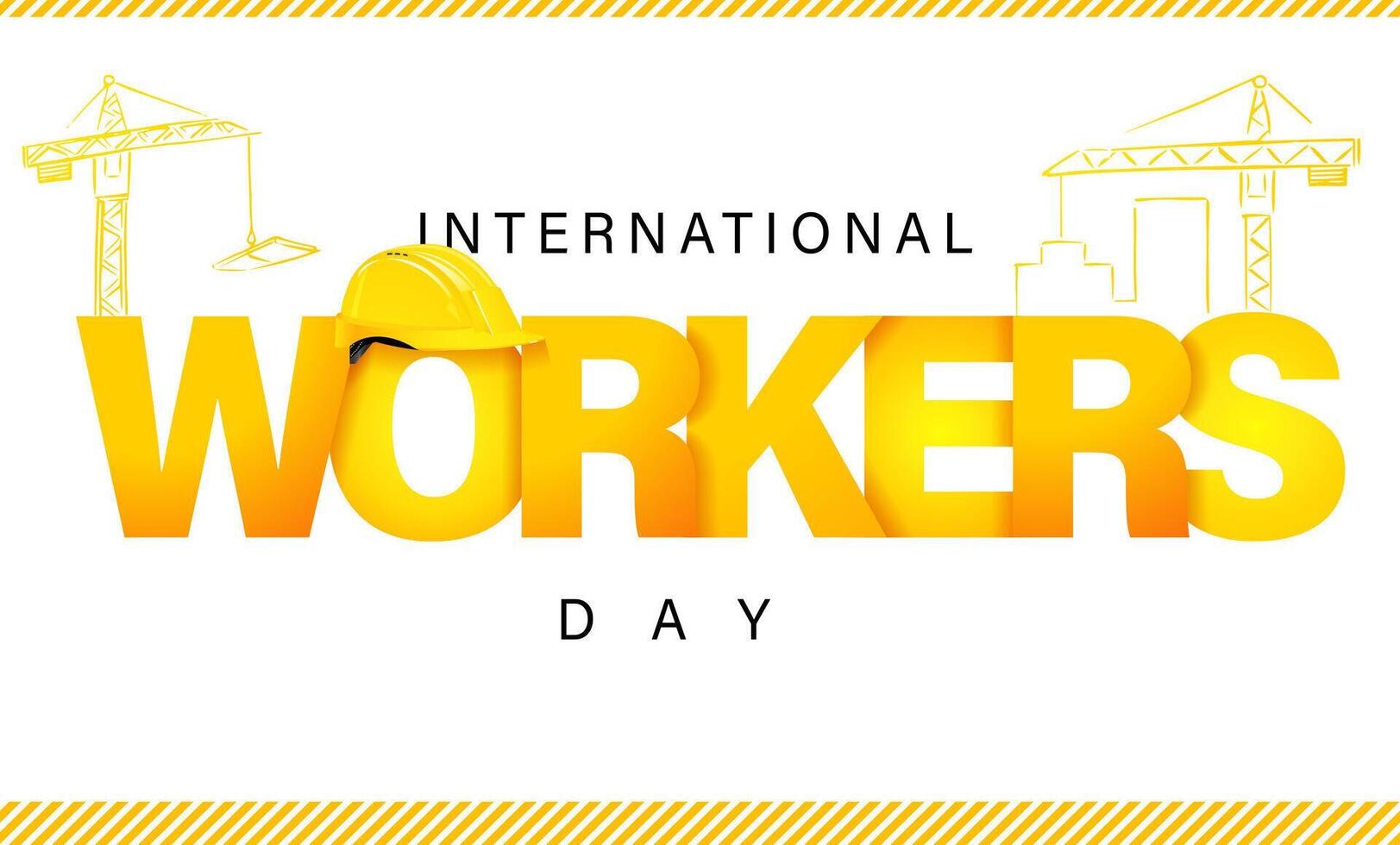 International Workers Day social media poster with 3D graphic elements vector