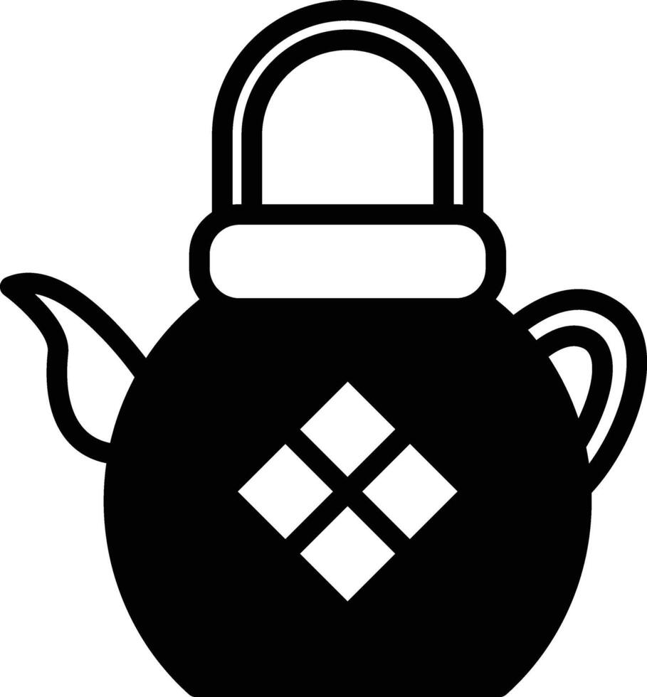 a teapot and saucer in Asian food concept vector