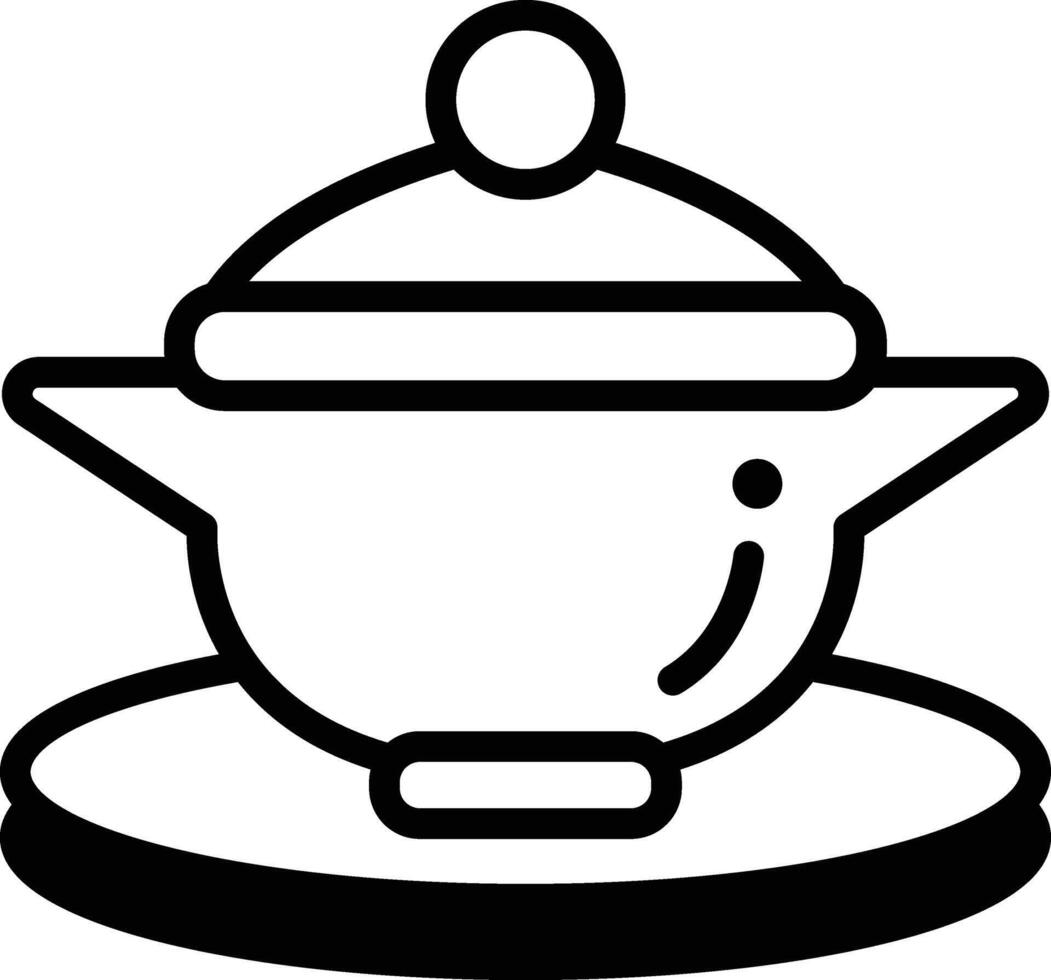 a teapot and saucer in Asian food concept vector