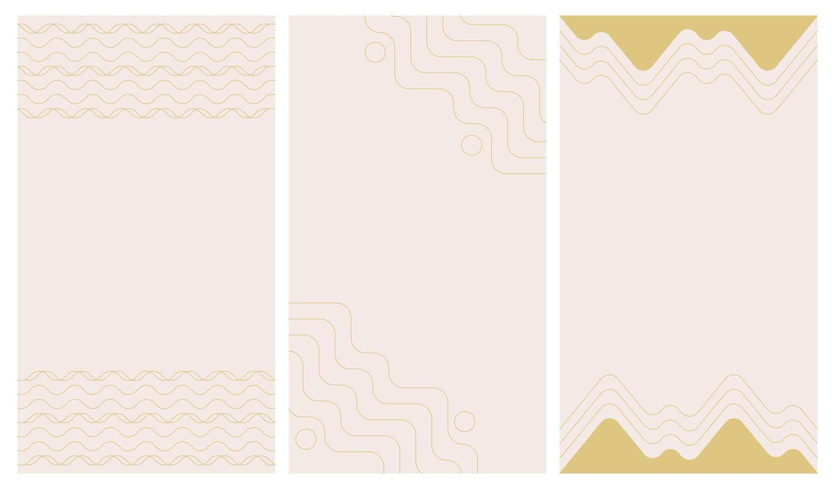 Abstract Minimalist Vertical Background with Elegant Golden Wavy Line Pattern vector