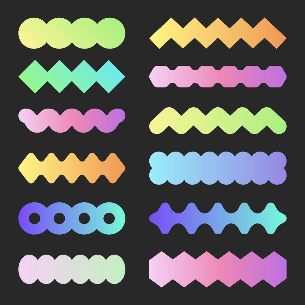 Colorful Gradient Sticker Element with Fun Cute Geometric Style vector