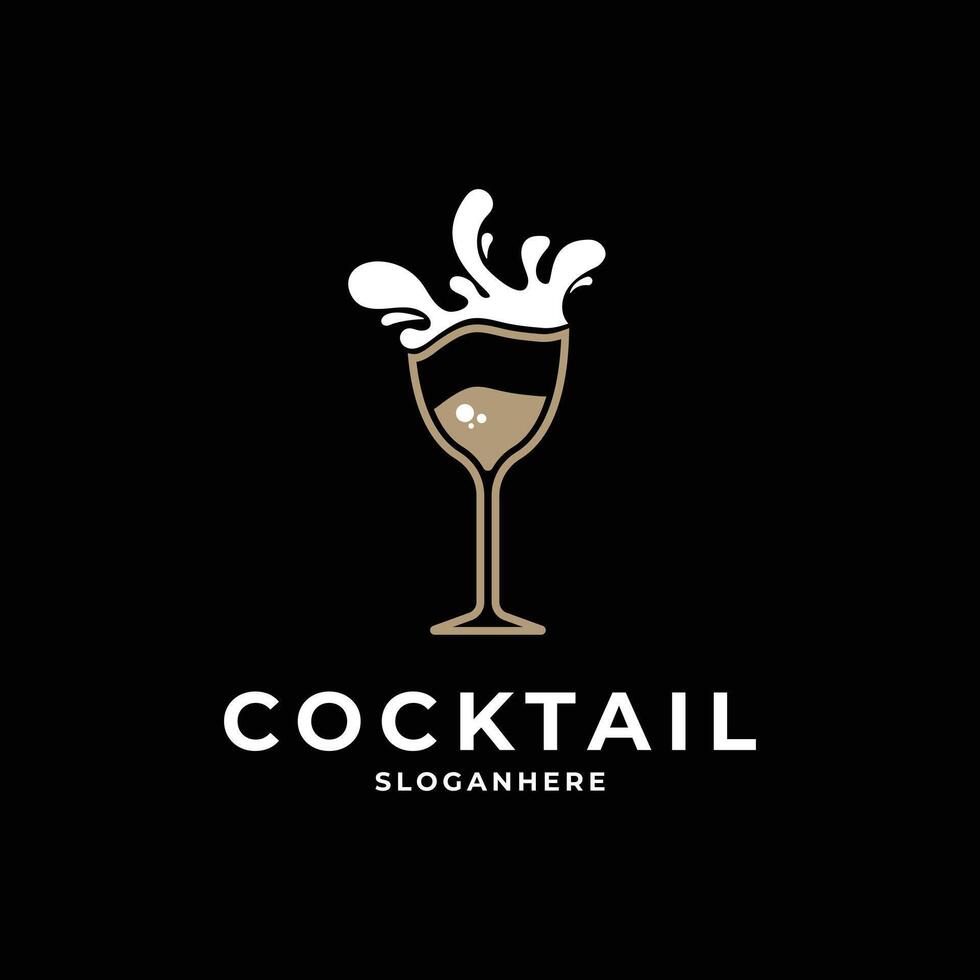 Cocktail drink logo design concept idea vector