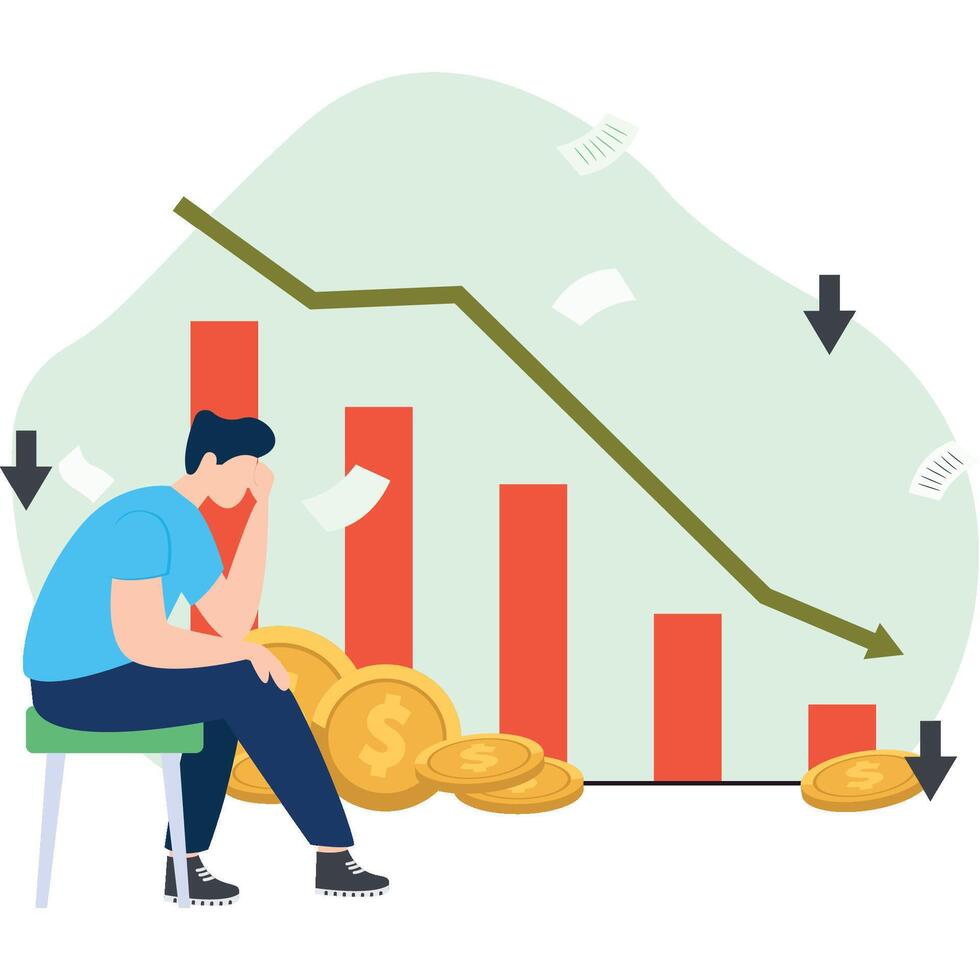 investment losss illustration vector