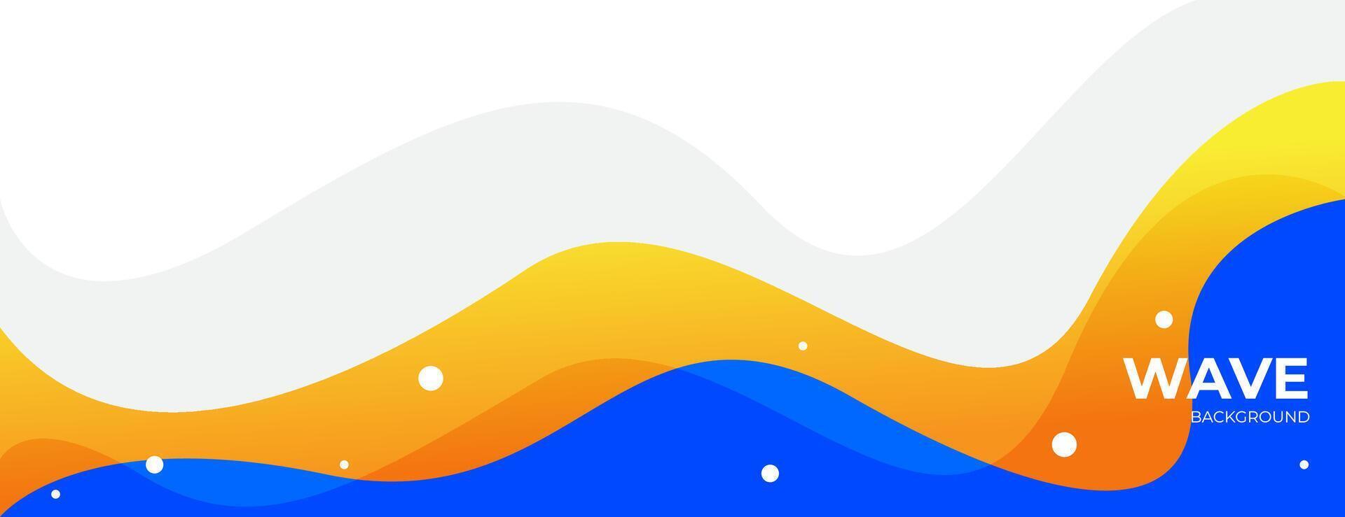 abstract blue and orange wave banner background. illustration vector