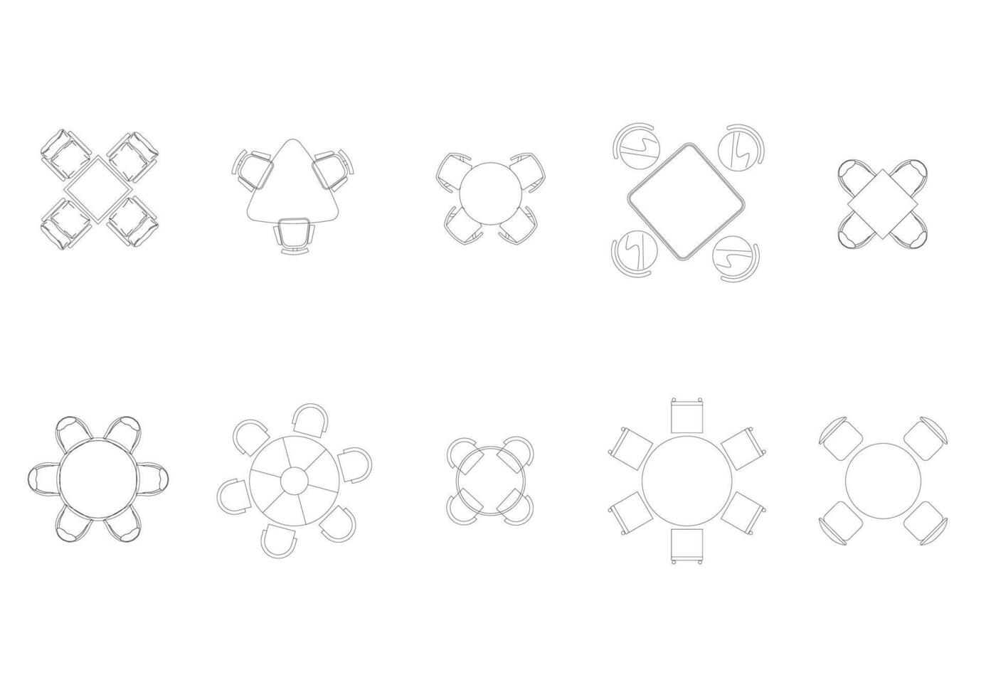 furniture icon interior plan view top set. architecture house table line home outline apartment collection isolated layout design project blueprint. vector