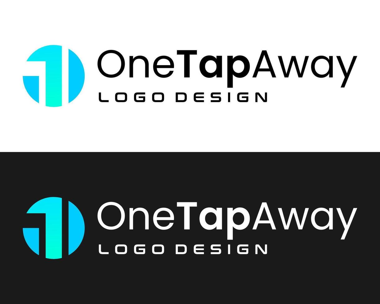 One touch icon technology application company logo design. vector