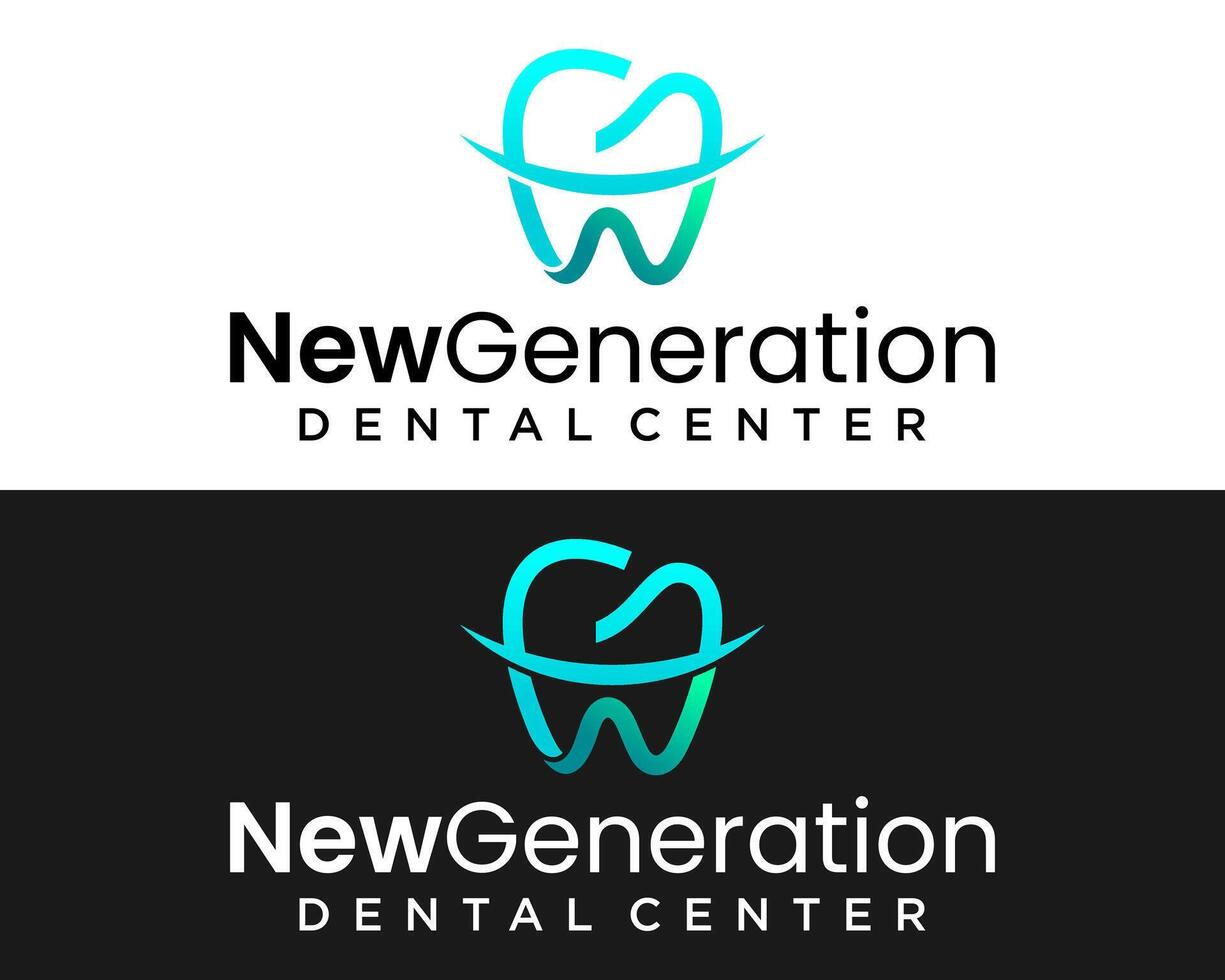 Letter NG monogram dentist health logo design. vector