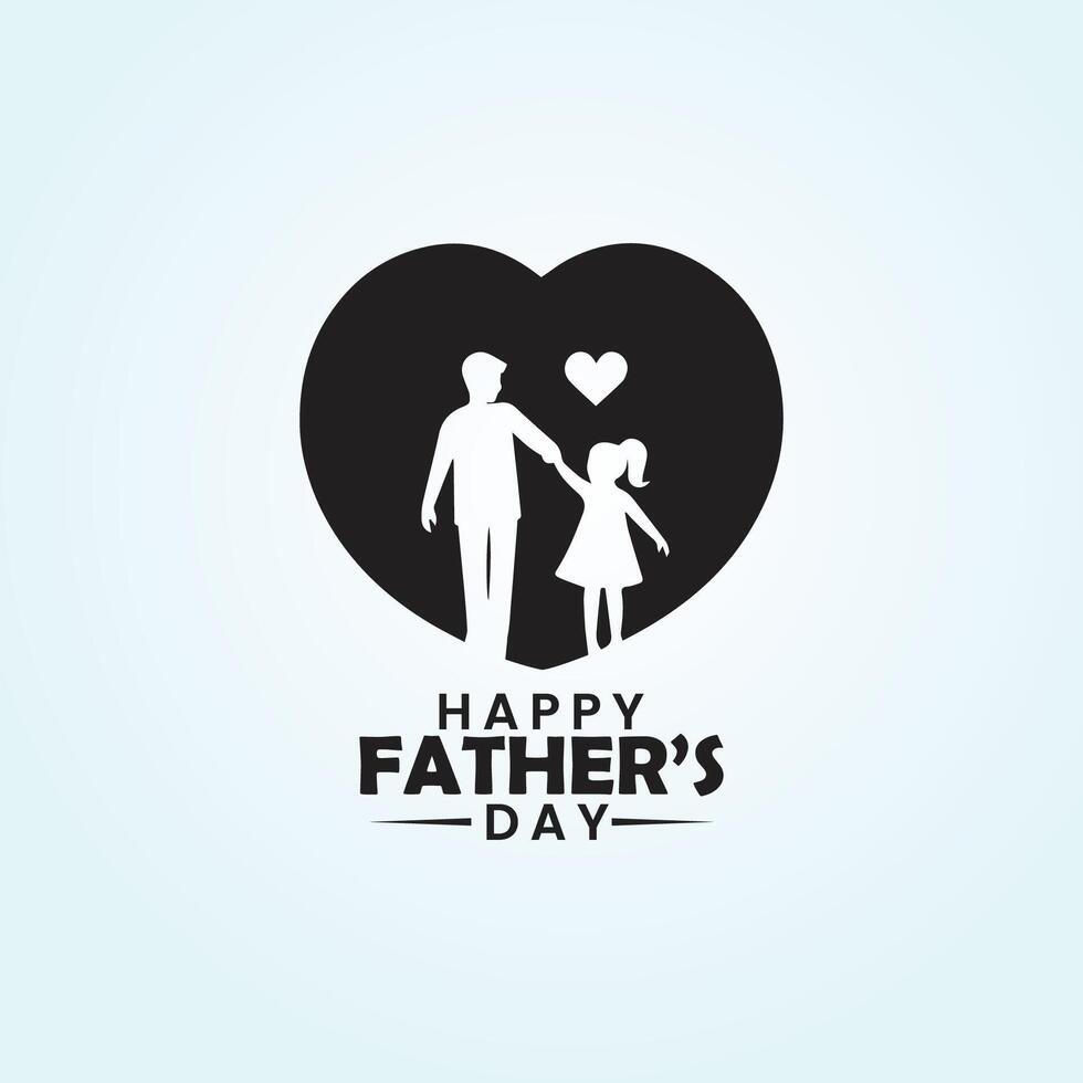 A man and a child holding hands and the words happy fathers day vector