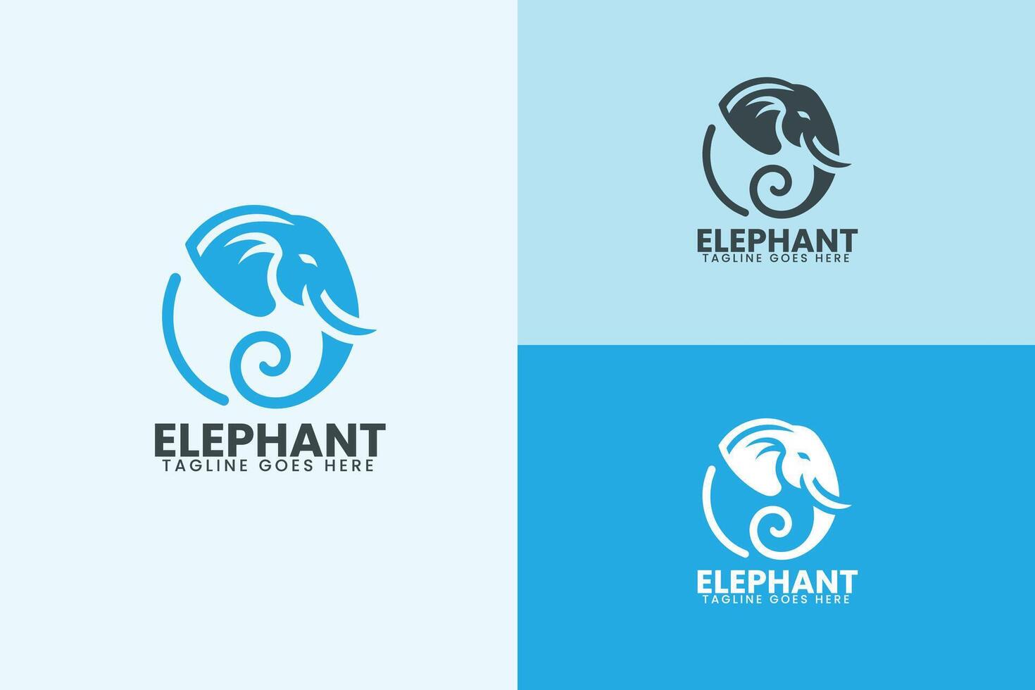 Minimal elephant logo design vector