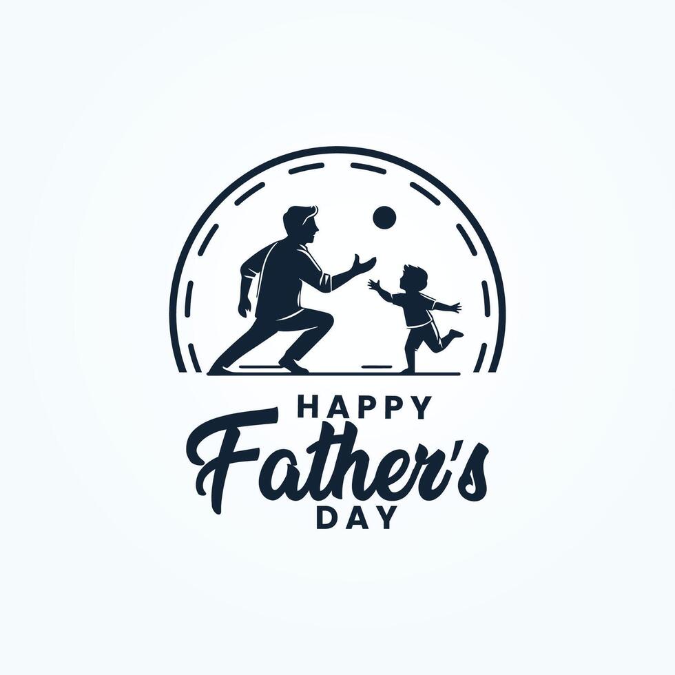 A man and a child holding hands and the words happy fathers day vector