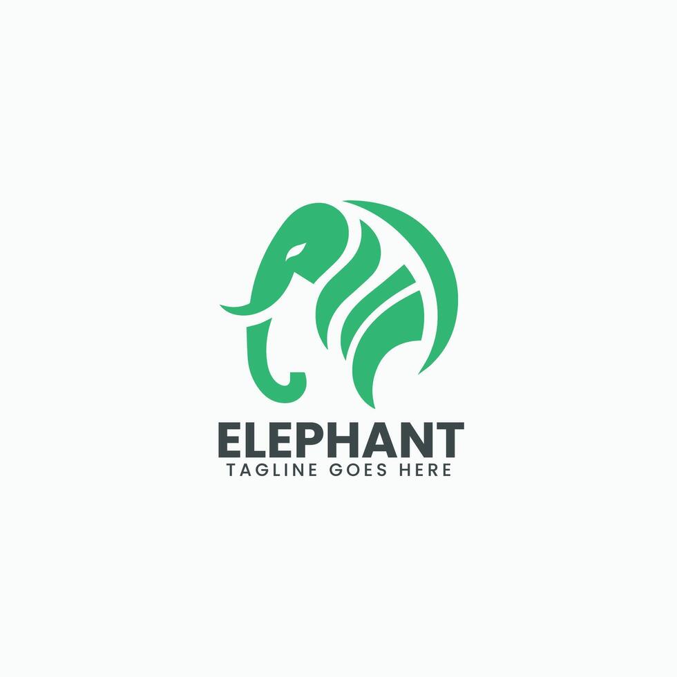 Minimal elephant logo design vector