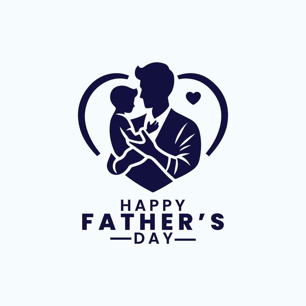 A man and a child holding hands and the words happy fathers day vector