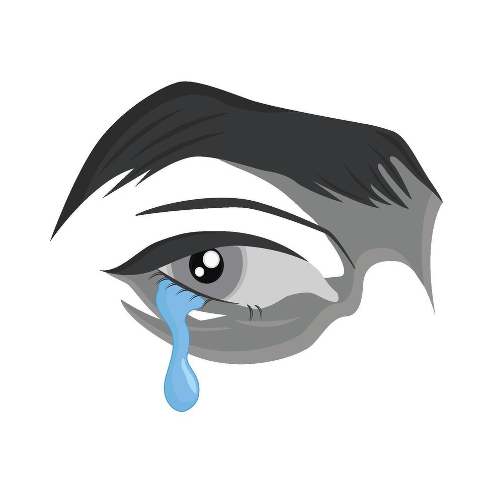 illustration of crying eye vector