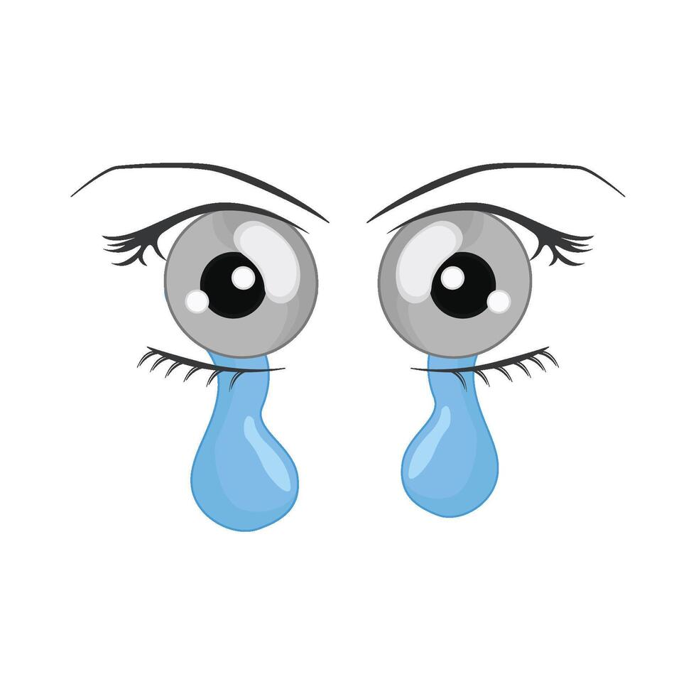 ilustración de llorando ojo vector